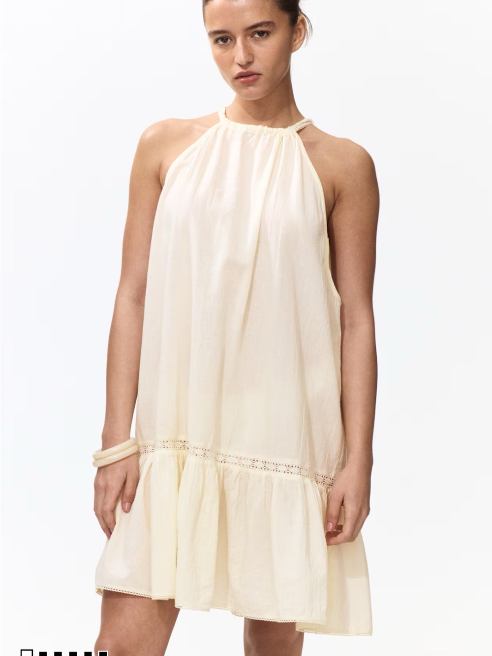 H&M Light Yellow Halter Mini Dress